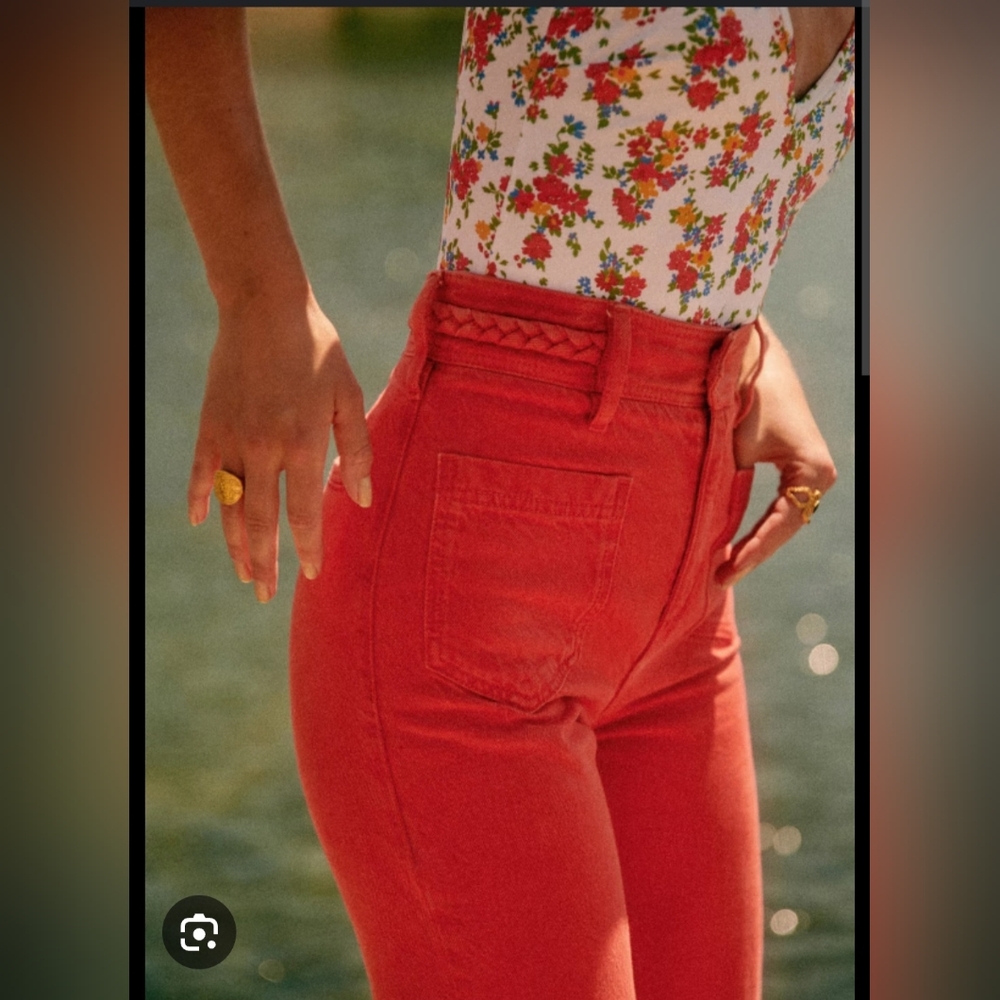 Sezane Enrico Jeans in Coral - NWT! - Picture 2 of 6